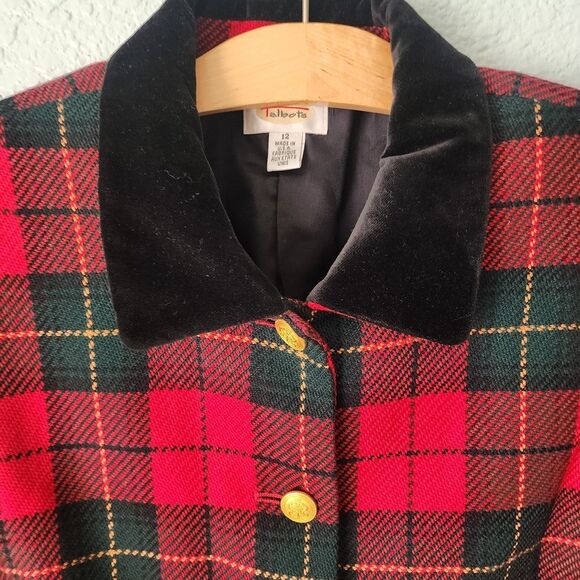 Talbots Plaid Tartan Red and Black Women's Jacket - Picture 4 of 11